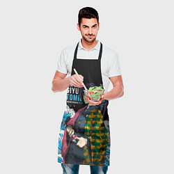 Фартук кулинарный Гиу Томиока на фоне волн, цвет: 3D-принт — фото 2