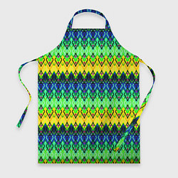 Фартук кулинарный Разноцветный желто-синий геометрический орнамент, цвет: 3D-принт