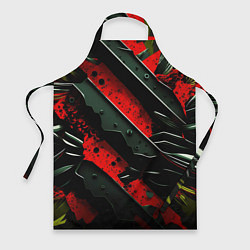 Фартук кулинарный Черные плашки на красном фоне, цвет: 3D-принт