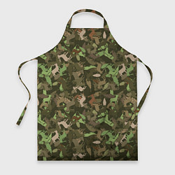 Фартук кулинарный Олени и дубовые листья - камуфляж, цвет: 3D-принт