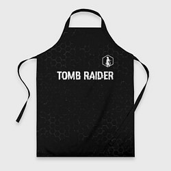 Фартук кулинарный Tomb Raider glitch на темном фоне: символ сверху, цвет: 3D-принт