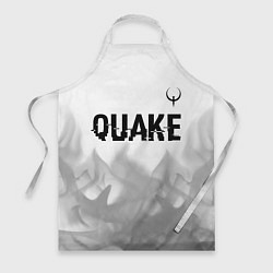 Фартук кулинарный Quake glitch на светлом фоне: символ сверху, цвет: 3D-принт
