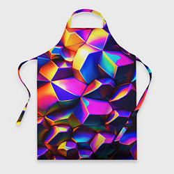 Фартук кулинарный Бензиновые неоновые кристаллы, цвет: 3D-принт