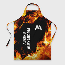 Фартук кулинарный Asking Alexandria и пылающий огонь, цвет: 3D-принт