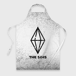 Фартук кулинарный The Sims с потертостями на светлом фоне, цвет: 3D-принт