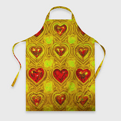 Фартук кулинарный Узор рубиновые сердца, цвет: 3D-принт