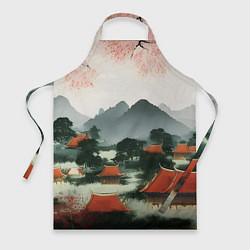 Фартук кулинарный Китайская деревня, цвет: 3D-принт