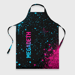 Фартук кулинарный Megadeth - neon gradient: надпись, символ, цвет: 3D-принт