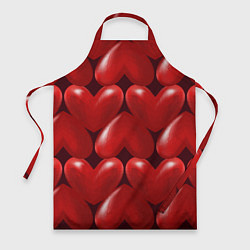 Фартук кулинарный Red hearts, цвет: 3D-принт