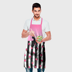 Фартук кулинарный Костюм Барби: полоска с розами, цвет: 3D-принт — фото 2