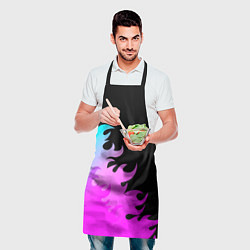 Фартук кулинарный Papa Roach неоновый огонь, цвет: 3D-принт — фото 2