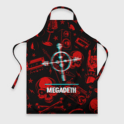 Фартук кулинарный Megadeth rock glitch, цвет: 3D-принт