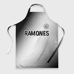 Фартук кулинарный Ramones glitch на светлом фоне: символ сверху, цвет: 3D-принт