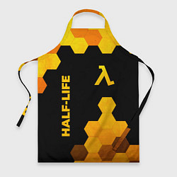 Фартук кулинарный Half-Life - gold gradient: надпись, символ, цвет: 3D-принт
