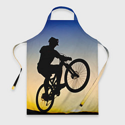 Фартук кулинарный Прыжок велосипедиста, цвет: 3D-принт