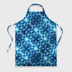Фартук кулинарный Светящиеся голубые цветы, цвет: 3D-принт