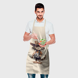 Фартук кулинарный Котенок в майке с фотоаппаратом, цвет: 3D-принт — фото 2