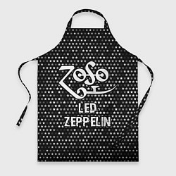Фартук кулинарный Led Zeppelin glitch на темном фоне, цвет: 3D-принт