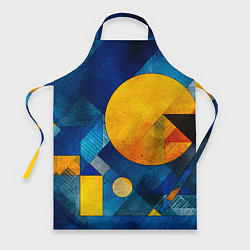 Фартук кулинарный Жёлтая и синяя геометрия, цвет: 3D-принт