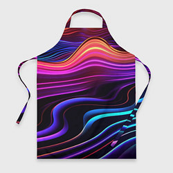 Фартук кулинарный Неоновые волны, цвет: 3D-принт