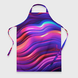 Фартук кулинарный Неоновые волны, цвет: 3D-принт