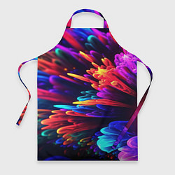 Фартук кулинарный Неоновая абстракция в виде цветов, цвет: 3D-принт