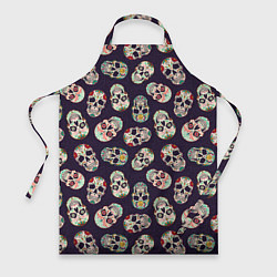 Фартук кулинарный Узор с черепами Pattern with skulls, цвет: 3D-принт