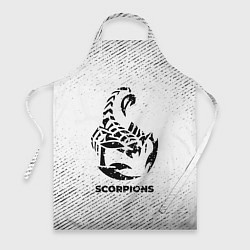 Фартук кулинарный Scorpions с потертостями на светлом фоне, цвет: 3D-принт