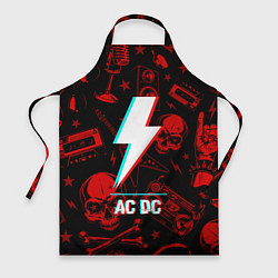 Фартук кулинарный AC DC rock glitch, цвет: 3D-принт