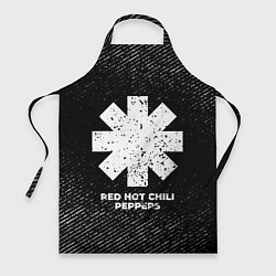 Фартук кулинарный Red Hot Chili Peppers с потертостями на темном фон, цвет: 3D-принт