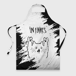 Фартук In Flames рок кот на светлом фоне
