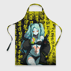 Фартук кулинарный Ребекка в куртке самурая - Киберпанк, цвет: 3D-принт