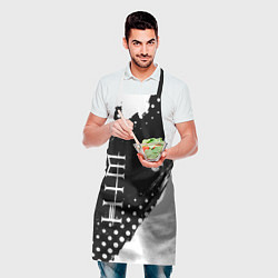Фартук кулинарный HIM и рок символ на темном фоне, цвет: 3D-принт — фото 2