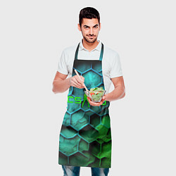 Фартук кулинарный CS GO green blue, цвет: 3D-принт — фото 2