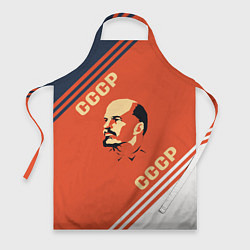 Фартук кулинарный Ленин на красном фоне, цвет: 3D-принт