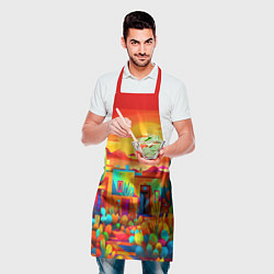 Фартук кулинарный Мексиканский янтарный закат в пустыне, цвет: 3D-принт — фото 2