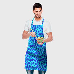 Фартук кулинарный Логотип Барби - синий паттерн, цвет: 3D-принт — фото 2