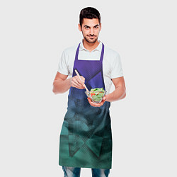 Фартук кулинарный Холодный градиент зелено-фиолетовый, цвет: 3D-принт — фото 2