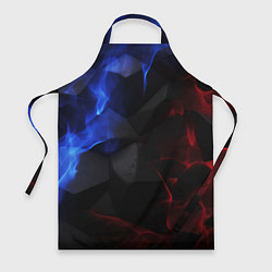 Фартук кулинарный Красные и синие летящие плиты, цвет: 3D-принт