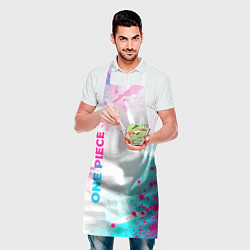 Фартук кулинарный One Piece neon gradient style: надпись, символ, цвет: 3D-принт — фото 2