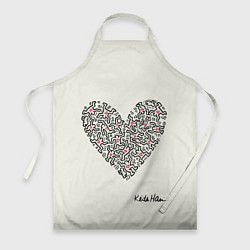 Фартук кулинарный Сердце - Кейт Харинг, цвет: 3D-принт