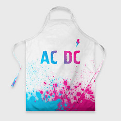 Фартук кулинарный AC DC neon gradient style: символ сверху, цвет: 3D-принт