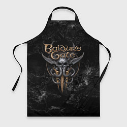 Фартук кулинарный Baldurs Gate 3 dark logo, цвет: 3D-принт