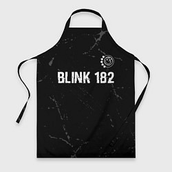 Фартук кулинарный Blink 182 glitch на темном фоне: символ сверху, цвет: 3D-принт