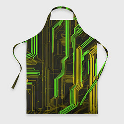 Фартук кулинарный Кибер схема зелёная, цвет: 3D-принт