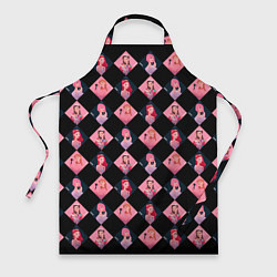 Фартук кулинарный Клеточка black pink, цвет: 3D-принт