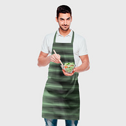 Фартук кулинарный Зеленый полосатый градиент, цвет: 3D-принт — фото 2