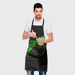 Фартук кулинарный Зеленые яркие линии, цвет: 3D-принт — фото 2