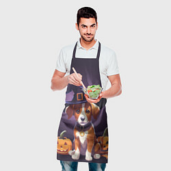 Фартук кулинарный Песик и две тыквы на Хэллоуин, цвет: 3D-принт — фото 2