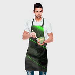 Фартук кулинарный Зеленая абстракция со светом, цвет: 3D-принт — фото 2